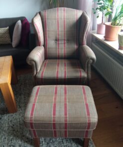 Ohrensessel - Hochlehner mit Hocker