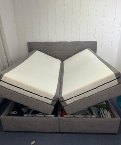 Boxspringbett 180x200 cm mit Flügelbettkasten (viel Stauraum)