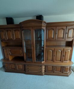 Wohnzimmerschrank und Eckschrank aus Nussbaum von 1990