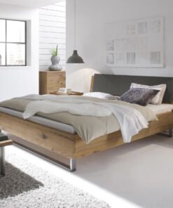 Bett Valletta massiv inkl. Mittelholm und Kopfteilpolster Nevada