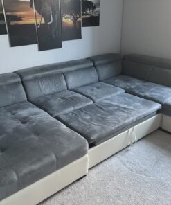 COTTA Wohnlandschaft Speedway U-Form mit Schlaffunktion und Bettkasten.