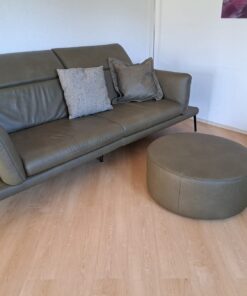 Echt Leder Couch mit Hocker