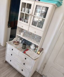 Geschirr Schrank weiss mir Ablagen