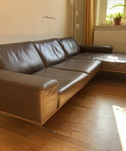 Koinor Ledersofa Hiero grau-braun