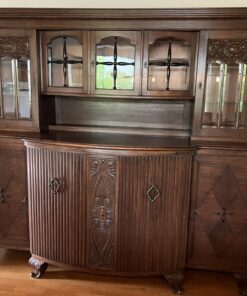 Antiker Buffetschrank / Vitrine, Holz, massiv