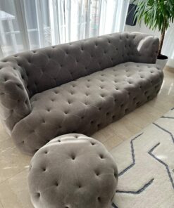 Abby Sofa 3-Sitzer + Hocker in Moss Shitake - Sofa Company