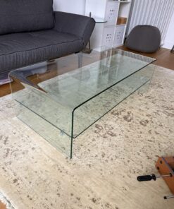 Massiver Glascouchtisch L110xB55xH35