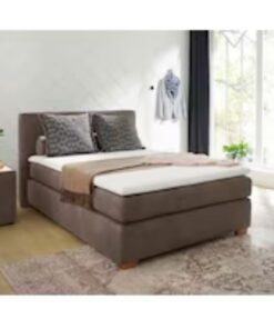 Boxspringbett 140x200 und 2 Nachtkonsolen mit LED Beleuchtung