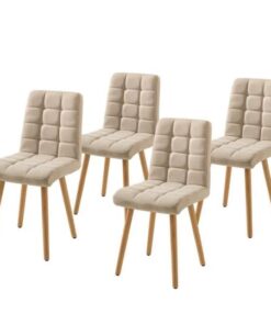Bequeme Esszimmer Stühle Leinen / Eiche