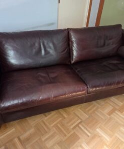 Machalke Amadeo zeitloses braunes 3-Sitzer Ledersofa