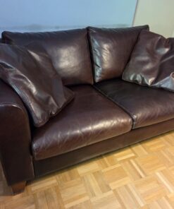 Machalke Amadeo zeitloses braunes 2-Sitzer Ledersofa