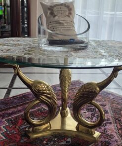 Couchtisch mit Glasplatte rund 80 cm