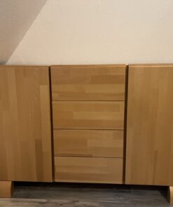 Massiv-Birkenholz Kommode (120x40x125)