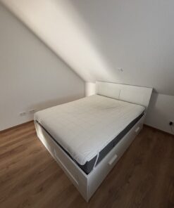 IKEA Brimnes Bett, 4 Schubladen, Weiß, Lattenrost, Matratze, 140x200 Cm
