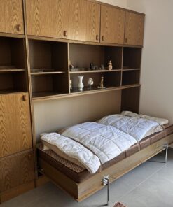 Raumsparbett, Schrankbett zum Aufklappen mit Matratze 200/90
