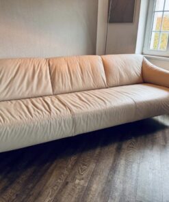 Designer 3-Sitzer „sally" der beliebten, hochwertigen Marke W.SCHILLIG, Echtleder in eisgrau