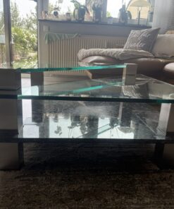 Glas-Couchtisch 85x85x40