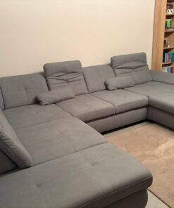 Couch polsterpower Wohnlandschaft - steel - Ottomane links - Liegefunkt