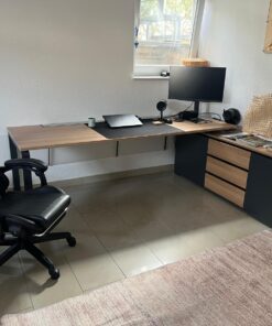 BÜROECKTISCH MIT SIDEBOARD +BÜROSTUHL