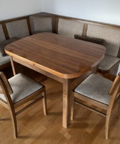 Eckbank mit beidseitig ausziehbarem Tisch