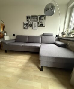 Graue Wohnlandschaft mit Longchair