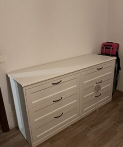Weiße Kommode im Landhausstil - 6 Schubladen