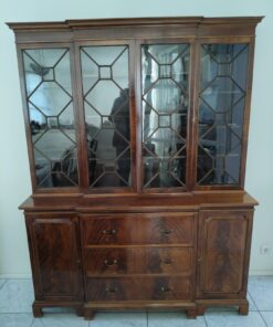 Antike Mahagoni-Vitrine