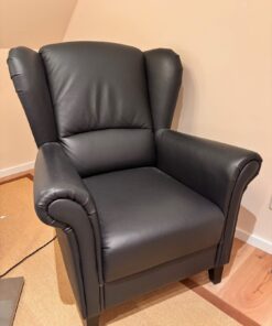 2 Ledersessel elegant/schwarz LORD "Ohrenbacken"