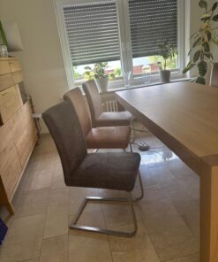Esstisch massiv Holz + 6 Freischwinger