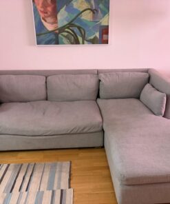Restoration Hardware Sofa – 2,40 m – Grau – Chaise rechts