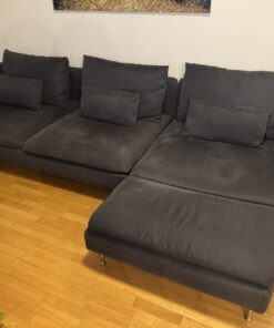 Großes Sofa Dunkelgrau