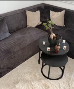 Eck Couch Sofa L Anthrazit Samt