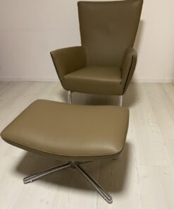 Ledersessel mit Fußhocker von Label Van Den Berg