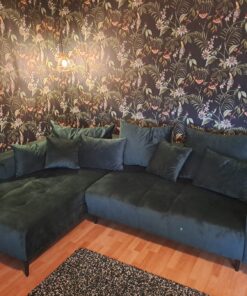 Samtsofa mit elektrischer Schlaffunktion