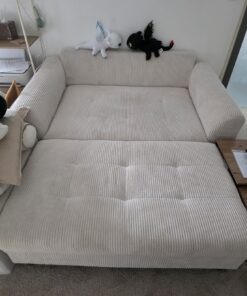 S-Style cord Couch + Beistellhocker
