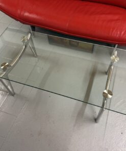 Leolux Farandole Tisch 140x60 Glas Alu
