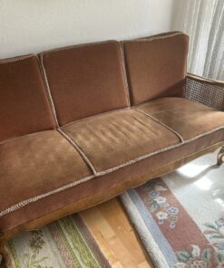 Chippendale Salon-Garnitur, 3er Sofa mit 2 Sessel