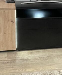 Moderne Wohnzimmermöbel Schwarz Eiche mit LED-Beleuchtung