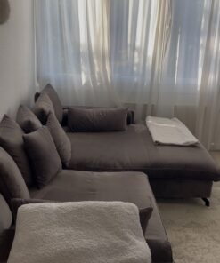 Samt Sofa grau