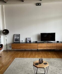 2 TV Cabinets (Stahl x Teakholz) 166cm x 45 x 55 cm