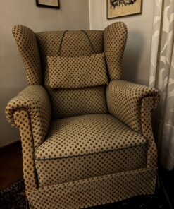 Armchair Engl. Regency, ca. 1810/20, komplett neu bezogen
