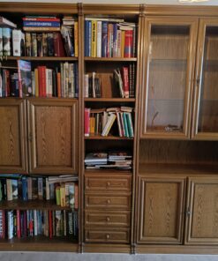 Wohnzimmer Bücherwand Eiche rustikal