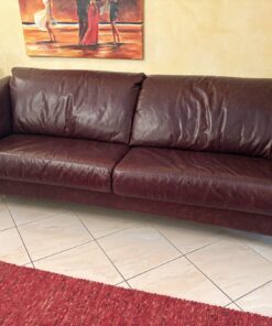Ledersofa 3-Sitzer - dunkelbraun, hochwertig, zeitlos & sehr bequem DOMICIL