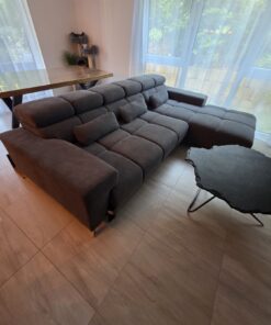 Furnster Speed Ecksofa | Elektrische Relaxfunktion | Feincord Anthrazit | Neuwertig