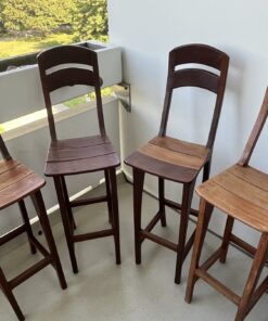4 massive Barstühle aus Ipê-Holz – Unikate – für Innen & Außen