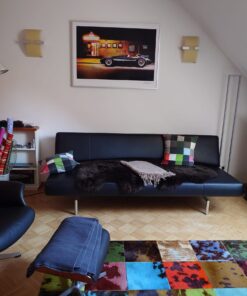 BONALDO Pierrot King, Designersofa, Couch als 3 - Sitzer oder Schlafcouch für Gäste nutzbar, gebraucht, schwarzes glattes Leder, filigranes Metallgestell, puristisches Design vom Designer Glenn  Thomas, bei Who's Perfekt gekauft, NP ca. EURO 3.000,00. Neuwertiger Zustand, keine Flecken, Risse, Kratzer oder Falten. Das gute Stück stand jahrelang in einem Nebenraum. Nichtraucherhaushalt, keine Haustiere. Privatverkauf, keine gewährleistung, keine Rückgabe - oder  - nahme. Maße: Breite 200 cm Höhe 74 cm Tiefe: 88 cm Sitzhöhe: 41 cm Lehnenhöhe: 41 cm Sitztiefe: 60 cm  A C H T U N G !!! Nur Abhol