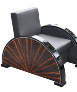 Art Deco Armchair, star furnier, handpolished, best quality, aniline leather, pianolacquer
