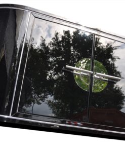 Art Deco Sideboard, wonderful body, chromebars, handpolished, highgloss black