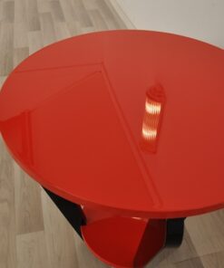 Wonderfulr Art Deco Sidetable, unique color (fire red), handpolished