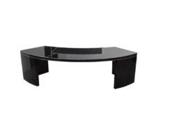 Bauhaus CEO desk , USA 1950, highgloss black, leatherplate, exceptional form, great body